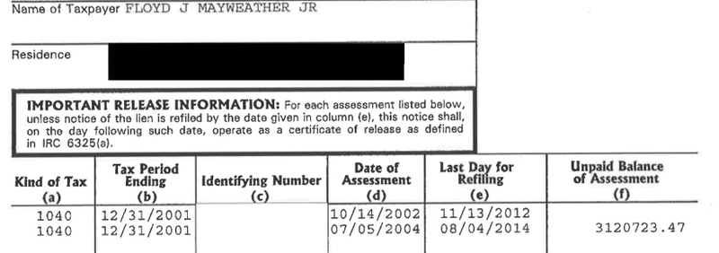 Illustration for article titled Floyd "Money" Mayweather Has Had Trouble Paying His Taxes On Time For Years